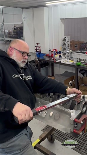 "Checking main bearing clearance on a 615 — precision is everything.”