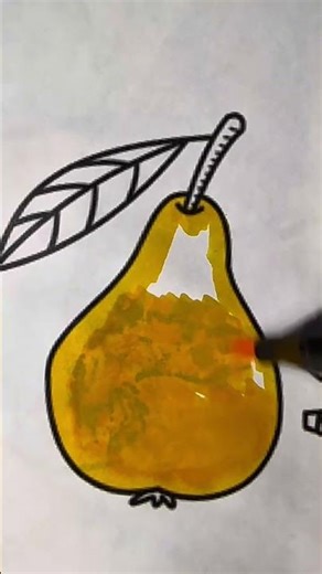 Yellow Glitter Pear ✨🍐 | Custom Fruit Art!