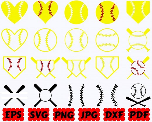 Softball Silhouette | Softball SVG | Sport SVG | Cut Files for Cricut & Silhouette | Svg Eps Dxf Png Jpg Pdf | Commercial Use - Etsy