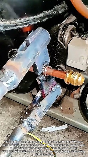 Refrigerator Compressor Copper Tube Welding & Refrigeration Repair Process #Brazing #Compressor