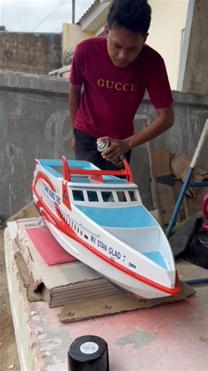 Clear Coating RC Ferry Passenger #diyrcboat #rcboatbatam