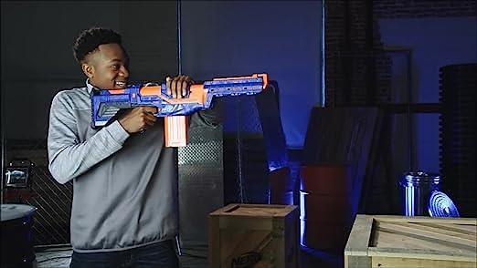 Hasbro E1912 Nerf Elite- Delta Trooper Blaster- Customizable- Inc 12 Elite Darts and Clip- Kids T...