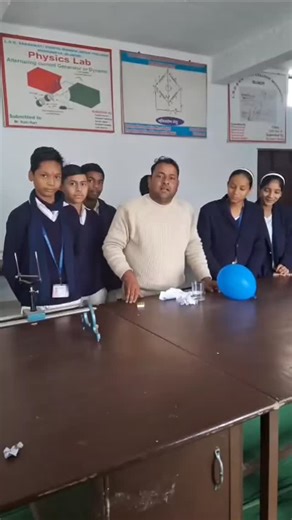 ला. रि. सरस्वती विद्या मंदिर इण्टर कॉलेज on Instagram: "Experimental Demonstration of Air Pressure An experimental activity related to Physics was conducted for Class 9 students at LRD SVM Inter College. The activity was conducted by the Physics teacher Mr. Anuj Kumar. In this activity, a glass tumbler, a balloon, and some small pieces of paper were used. The paper pieces were burnt and placed inside the glass tumbler. After that, the balloon was placed on the mouth of the glass. After a short t