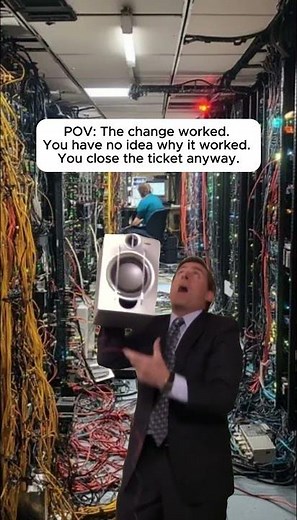 IT support after fixing the server by accident 🤫 #sysadmin #dev #meme