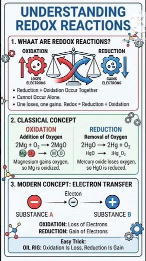 Redox Reactions Explained in One Shot ⚡ | Class 11 Chemistry #education #learning #sciencefacts