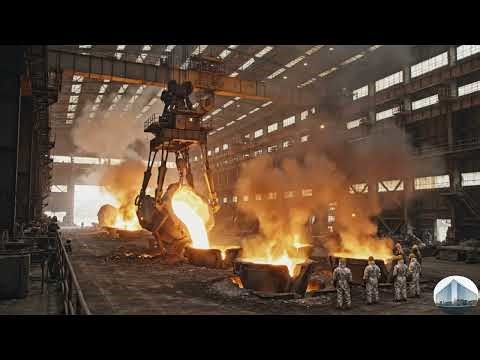 The process of refining ore into iron for constructing great structures