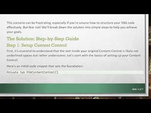 Mastering Plain Text Content Controls in Word with VBA