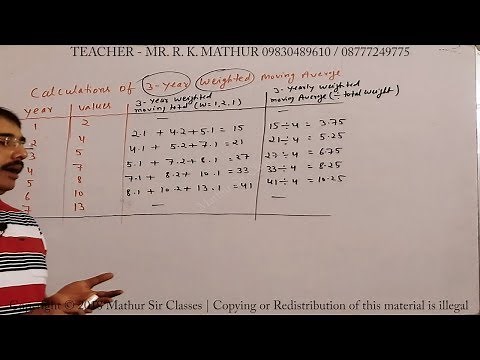 Construct 3 yearly Weighted moving average sums 06 | Time series | Statistics | Mathur Sir Classes