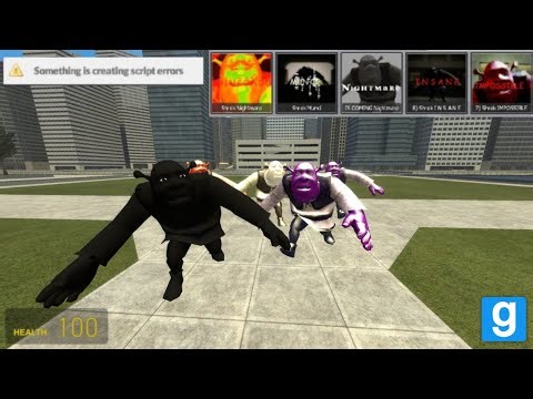 THE SHREK INSANE, NIGHTMARE, FOG IS COMING, MUNCI AND IMPOSSIBLE IT'S MADLY! | Garry's mod