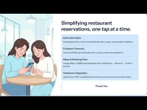 Restaurant table reservation app using Android Studio