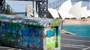 We're installing set pieces and finishing off the stage build for West Side Story on Sydney Harbour, before we open next Friday! We have to crane them into place from barges on Sydney Harbour. Video by Jordi Marin | Opera Australia