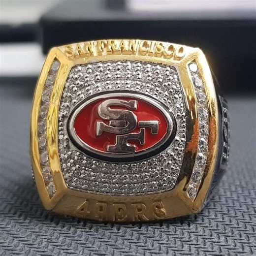 San Francisco Football Championship Style Ring, Red Gold Fan Ring, Iced Out Sports Statement Ring, Gift for Football Fans by Jinaldiamond - Etsy