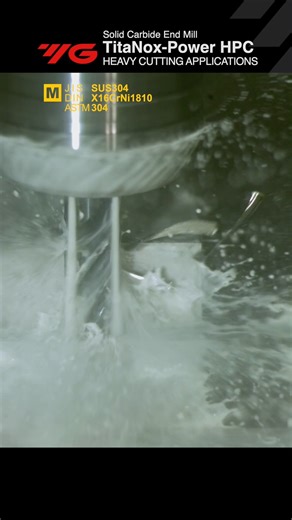 YG-1 Cutting Tools HQ on Instagram: "CNC Milling SUS304 stainless steel. Let the chips fly! Material: Stainless steel Operation: Side cutting RPM: 2290 Feed: 762 (m/min)[12 IPM] Depth: 1.5XD 19.05mm (3/4 in) Radial:0.4XD 6.35mm (1/4 in) Operation: Wave slotting RPM: 1910 Feed: 508 (m/min)[20 IPM] Depth: 1.5XD 19.05mm (3/4 in) YG-1 TitaNox-Power HPC is a 5-flute end mill for heavy cutting applications such as slotting and high-efficiency milling. The advanced core design is also designed for supe