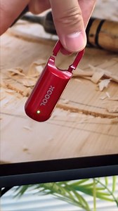 Red Mini Biometric Fingerprint Padlock – USB Rechargeable Anti-Theft Lock | Xshopbd