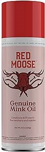 Mink Oil Spray - Waterproof Leather Shoe Protector and Boot Repair - Red Moose