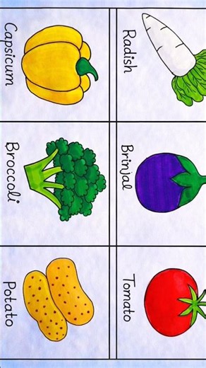 Vegetables Drawing Easy #drawing #painting #drawingvideo #vegetables #paintingvideo