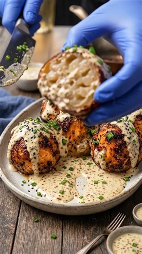 No way, this looks absolutely incredible! 🧅✨Loaded Crispy Baked Onion Balls