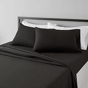 Pieridae Black Queen Sheet Set - 4 Pieces Black Sheets for Queen Size Bed - Ultra Soft Luxury Hotel Bedding Sheets & Pillowcases, 16 Deep Pocket Queen Fitted Sheet, Easy Care - Black Bed Sheets Queen