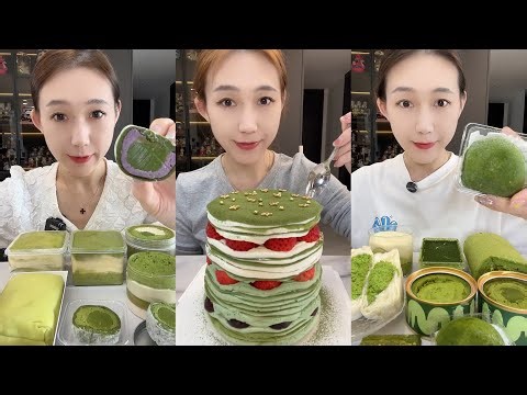 MOCHA PARTY | Cream Crepes Strawberry Cake, Roll cakes, Mochis Cup cakes | Satisfying Mukbang