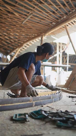 Hands that have carved, bent, and bound bamboo for generations. 🪵 Our skilled artisans and craftsmen shape material with memory and intuition, creating structures that defy architectural possibility. See it unfold at the Bamboo Pure factory. #bali #bamboo #bamboodesign #architecture #architecturedesign #bamboodesign #naturalbuilding #villadesign #architecturedesign #naturalhome #tropicalhomes #sustainablearchitecture #ecoarchitecture #bamboocraft #resortarchitecture #bamboohouse #bamboovilla #e