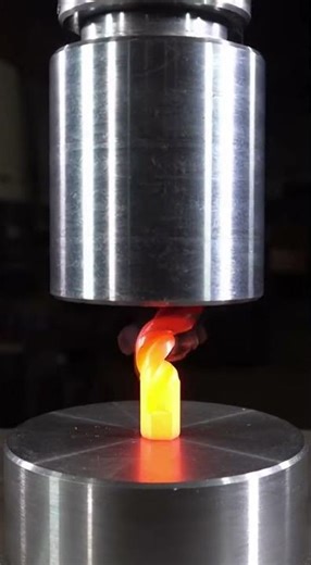 Red-hot drill bit vs hydraulic press