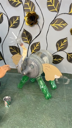 Amazing Elephant Made from Plastic Bottles ♻️🐘 #DIYArt #Recycle #shorts
