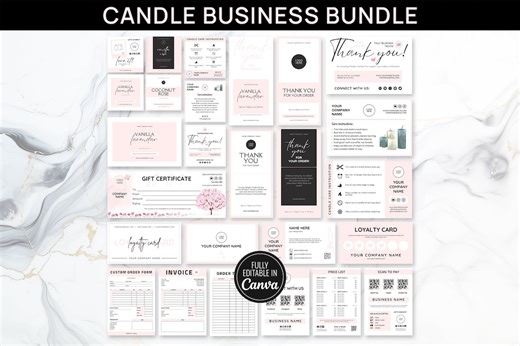 Editable Candle Business Bundle, Canva Templates (digital Download) - Etsy