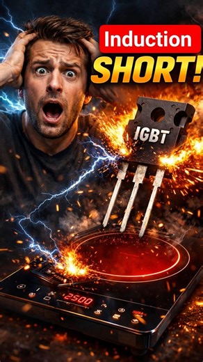 Induction me short circuit and MCB trip problem |IGBT problem | #Induction repair #shorts #igbt