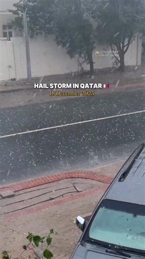 Qatar Day on Instagram: "What the hail? ⚡️🌧️ 🎥 @qtr.republic #HailQatar #QatarRain #QatarDay"