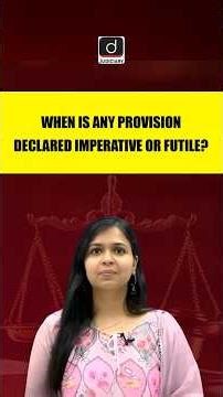 Mandatory vs. Directory Provisions | Interpretation of Statutes | Shorts | Drishti Judiciary