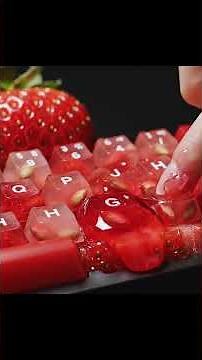 【ASMR】全部イチゴでできたキーボードでタイピング。とろける吸着音｜Satisfying Fruit Keyboard #asmr #typing #strawberry