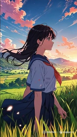 Beautiful anime girl walking on her garden.✨✨✨