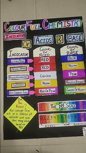 🌈 Colourful Chemistry! 🔬💡 Learn How Indicators Change in Acids & Bases#chemistry chart