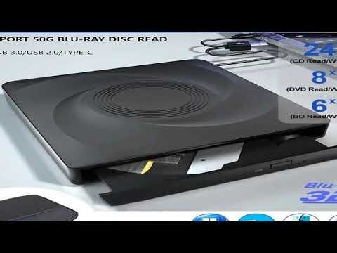 #External Blu-ray Drive for Laptop PC Windows 11 10 Mac BD/CD/DVD -/+RW Optical Drives with Storage