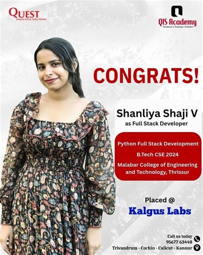 Congrats Shanliya.. Python full stack developer