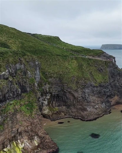 Carrick a rede rope bridge on the Antrim north coast one of the stops on a Giant’s Causeway tour