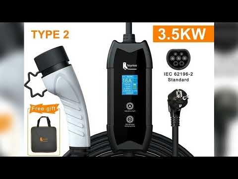 A must-have product! feyree EV Portable Charger Type2 / GB/T Plug Connector 16A 1Phase 3.5KW Type1