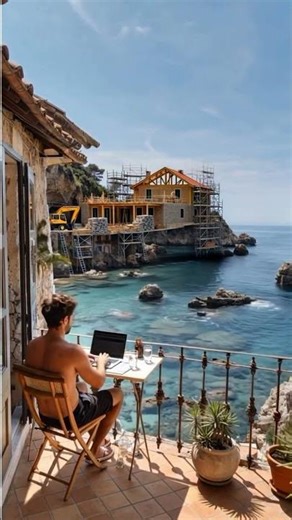 Building a House on a Cliff Real Time-Lapse Construction