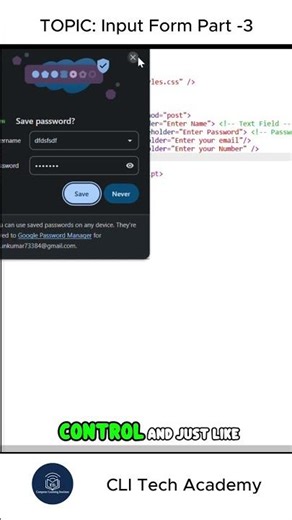 🚀 HTML Input Types Explained in 60 Seconds! | HTML Form Tutorial Part-3 💻 - #html #frontendcourse