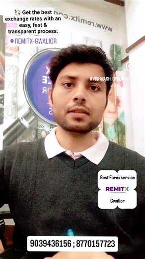 #ForexIndia #foreignexchange #gwalior #gwaliorforex #tourism #SendMoneyAbroad #RemittanceServices #overseaseducation #foreigntravelcard @ [24995104590141256:49210:@highlight] Vishwash Upadhyay Foreign Currency Gwalior M.P. Morena Citys #foreignstudents #forexcard | Vishwash Upadhyay | Facebook