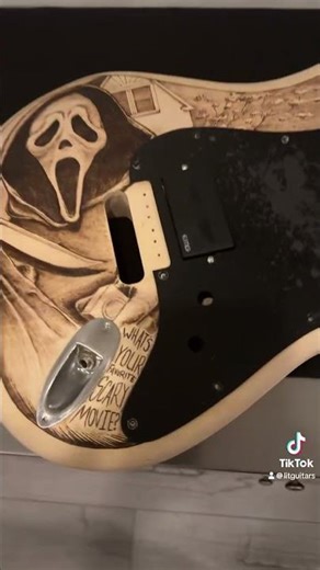 Scream Guitar update: pyrography complete