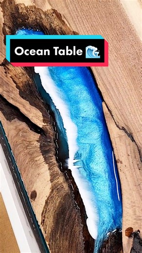 Ocean Theme Dining Table 🌊 #ocean #diy #epoxy #satisfying Link In Bio For A Table Quote 👆