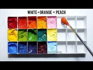 How to Create 21 New Colors Using Red, Yellow, Blue & White Acrylic Paint | Satisfying Color Mixing