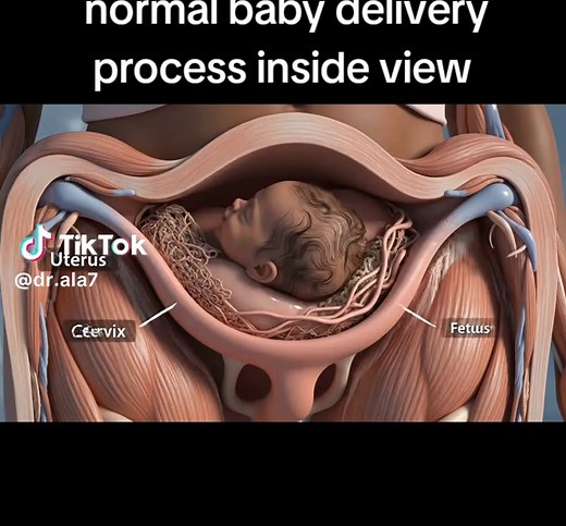 Normal Baby delivery process insideview#process #human #anatomy #foryoupage #delivery