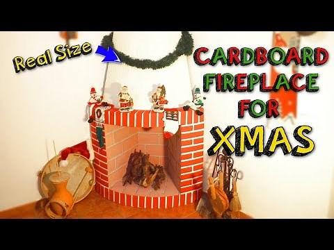 XMAS CRAFTS - easy CARDBOARD fireplace for christmas decor DIY - Mr. DIY
