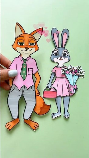 Judy x Nick from Zootopia 2 | Love Story Zootopia Paper Diy | Outfit Judy Zootopia