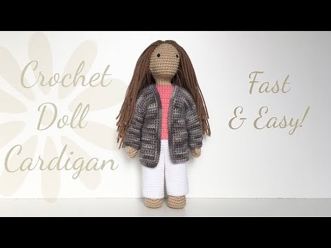Crochet Doll Cardigan - The Craft Nut | Crochet Doll Sweater