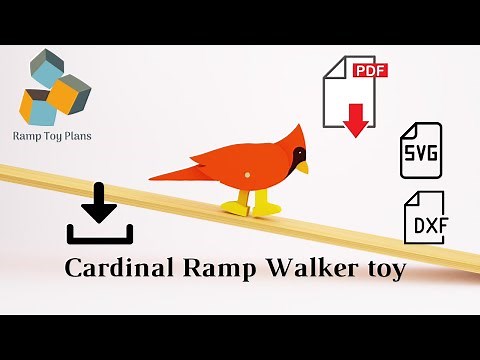 Ramp walker Cardinal Toy DIY Patterns and Vectors for CNC and Scroll saw Machines