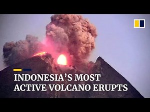 Indonesia’s most active volcano Mount Merapi erupted, sending ash 2,000 metres into the sky