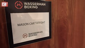 Mason Cartwright in the changing room as he warms up for his epic war with Samuel Antwi for the British title | VIP Boxing Promotions